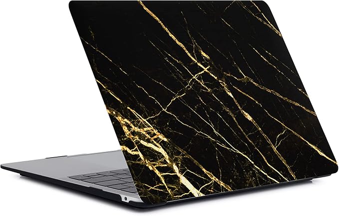 Protective Case Compatible with MacBook Pro 14 Inch 2021 M1 Pro/Max Model A2442, Plastic Laptop Hard Shell Case with Keyboard Cover Skin for MacBook Pro 14'' with Touch ID - Black Marble