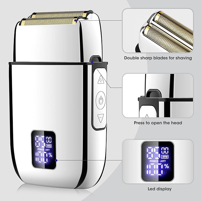 Lanumi Professional Hair Clippers Electric Razor Shavers Men 3 Piece Set Rechargeable Clippers and Trimmers Beard Trimmer Barber Kit with Travel Case Clippers for Hair Cutting Gifts for him