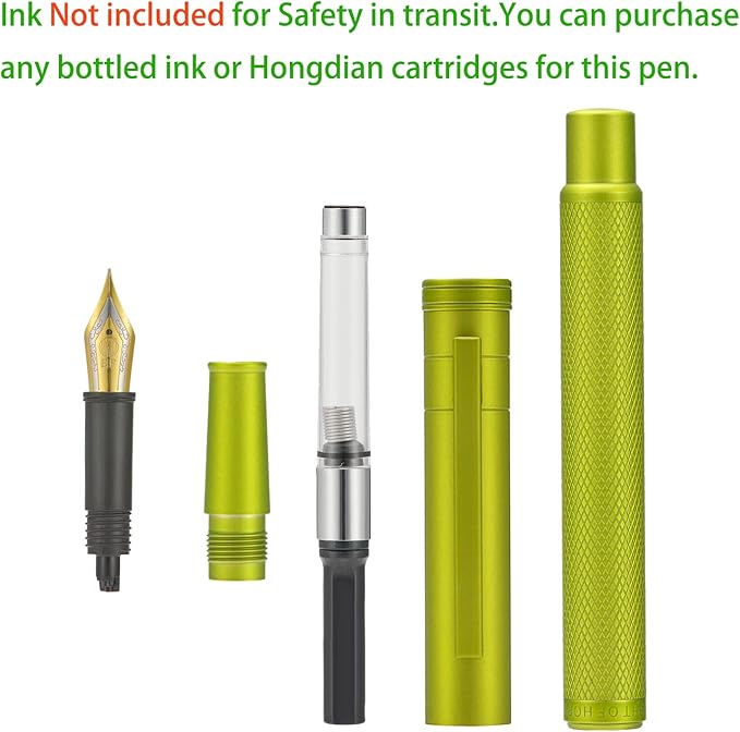 Asvine Mustard Yellow Forest Fountain Pen Fine Nib, Classic Design with Converter and Metal Pen Case, The Light of Hope Serise