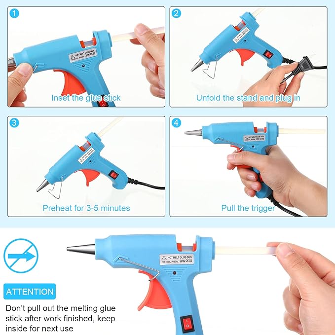 Zhengmy 12 Pieces Mini Hot Glue Gun Crafts Hot Melt Guns Fast Preheating and Easy Squeeze Trigger for School DIY Arts Class Projects Office Home Quick Repairs (Multicolored)