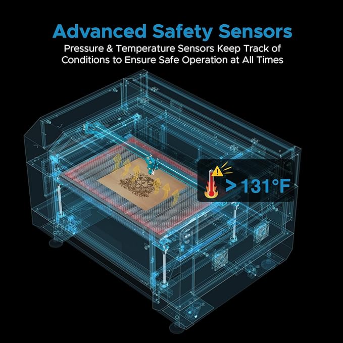 OMTech 100W CO2 Laser Engraver with Water Chiller, 28"x20" Laser Engraving Machine with Autofocus 2 Way Pass-Throughs Built-in Air Assist, Laser Cutter for Wood Glass Acrylic More