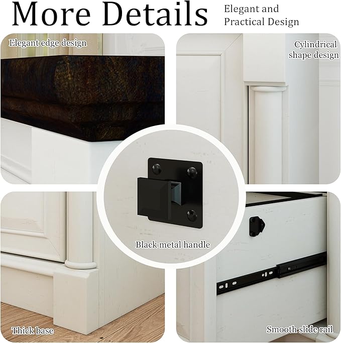 blini 2 Drawer File Cabinet Farmhouse Lateral File Cabinet with Hanging File Folders，Fits Letter/Legal/A4 Sizes, 36.8" Large Wood File Storage Cabinets Printer Stand for Home Office