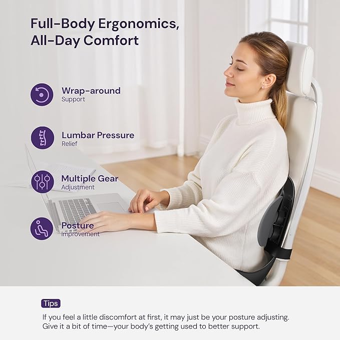 3D Lumbar Support Seat Cushion – Patented Spine Alignment Ergonomic Posture Corrector, Breathable Mesh & EVA Foam, Portable for Home, Office, Meditation, Gaming, Outdoor 16.5" W × 15.7" D