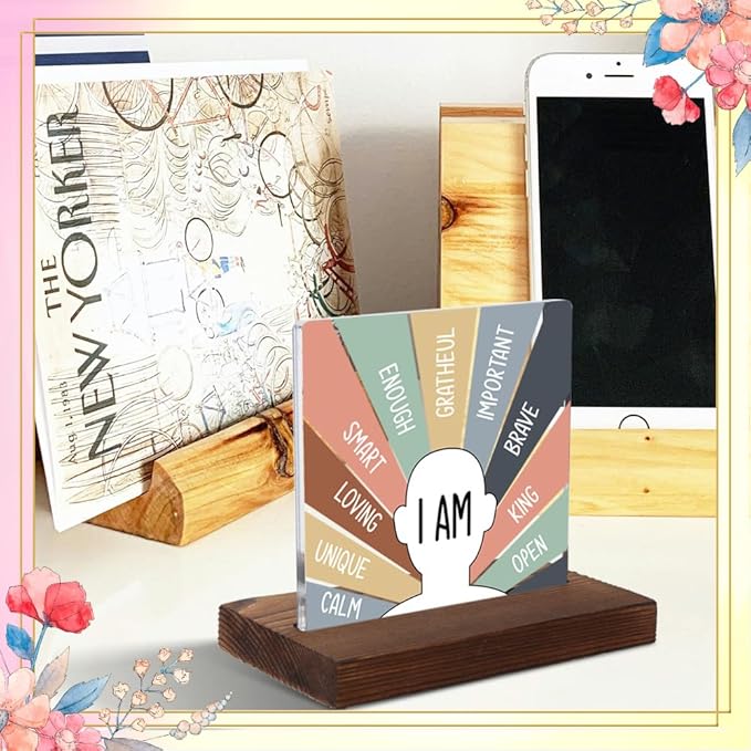 Mental Health Gifts for Therapist, Encouragement Gifts for Therapist, Positive Affirmation Gifts forTherapist, Modern Acrylic Desk Plaque with Inspirational Quotes, 10 x 10 x 1.5 cm,XXD53