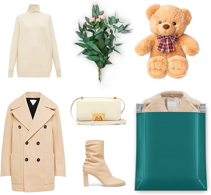 Fuxury Large Poly Mailers 24x24 Inch 100 Pcs, Waterproof Shipping Bags for Clothing, Strong Adhesive Shipping Envelopes for Small Business, Self Seal Mailers Poly Bags Mailing Bags Forest Green