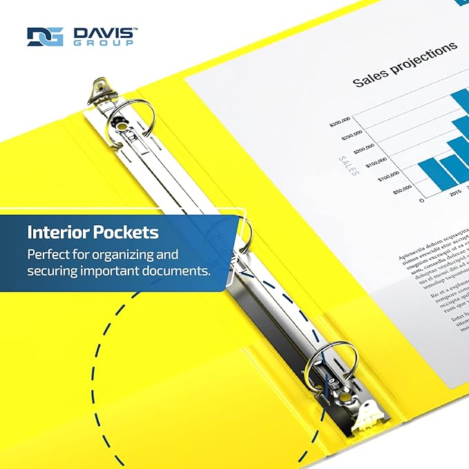 Premium Economy 6-Pack 3-Ring Binders for School or Office, Round-Ring Binders, 3 Inch, Yellow