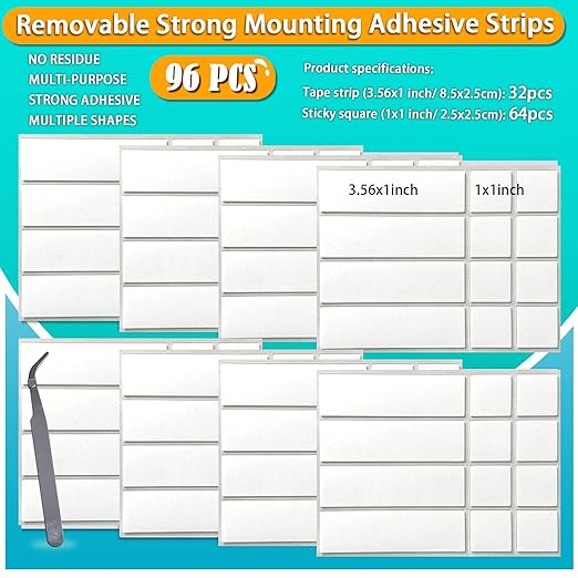 Birllaid Double Sided Tape for Walls, Picture Hanging Strips Removable Mounting Adhesive Tape for Hanging Picture Poster Decorations