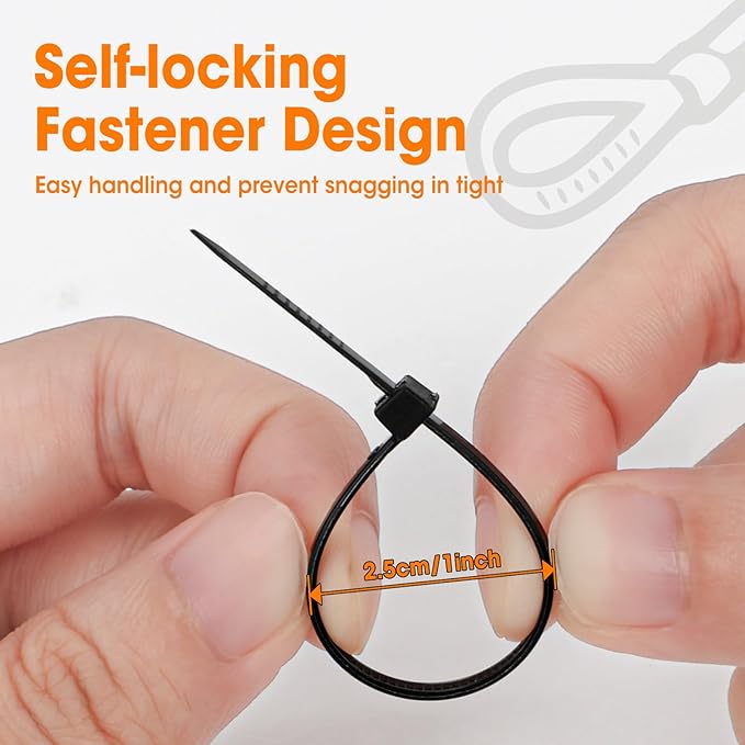 5000 PCS Zip Ties 4 Inch, Small Cable Ties with 18lbs Tensile Strength, Black Zip Ties for Indoor and Outdoor Use, Wire Ties, Black