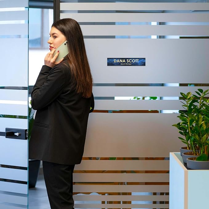 Name Plate for Desk, Personalized Plate, Custom Door Name Plate for Office Doors, Wall, Wall Holder, Laser Engraved, 2" x 10", 18 Color Options, Made in USA by My Sign Center.