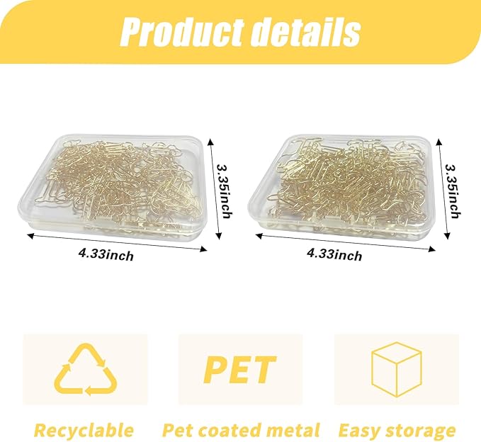 80 Pcs Gold Dog Creative Metal Paper Clips - Fun Office Supplies for Dog Lovers (Gold Dog)