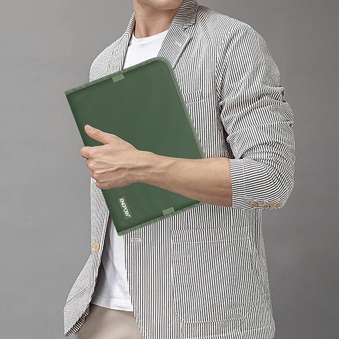 ENGPOW 13 Pocket Expanding File Folder,Fireproof Accordion File Folder Document Organizer with Zipper Closure,Document Folder Safe with Colorful Tabs,A4 Letter Size for Travel,Home,Office,Green