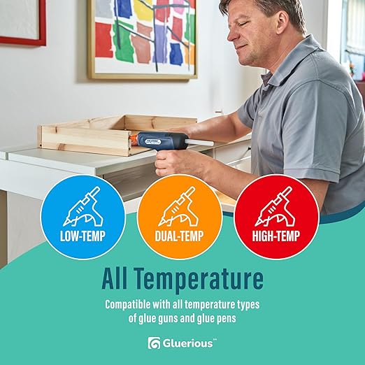 100 pcs Full Size Hot Glue Sticks for Large Glue Gun, 0.43x6 inches Large Glue Sticks, Bulk-Pack for Arts Crafts DIY Fabric Gluing & More