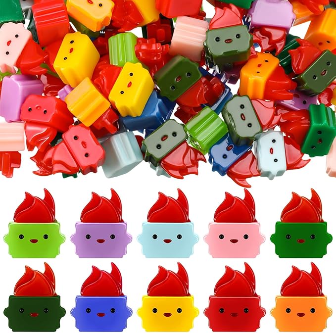 100 Pcs Mini Dumpster Fire Ornament Halloween Employee Appreciation Gifts Bulk Funny Thank You Gifts Resin Dumpster Figurines Desk Accessories for Team Coworkers Teacher (Bright Colors)