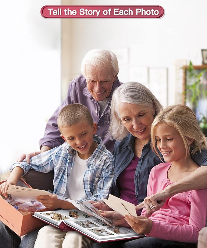 Popotop Photo Album Self Adhesive Scrapbook Album for 4x6 5x7 8x10 Pictures DIY Photo Book as Scrapbooking Supplies Kits, Birthday Gifts for Women Mom Wedding Baby Family Travel