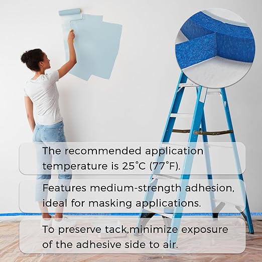 SWRT 1 Inch x 55 Yards x 12 Rolls (660 Total Yards) Premium Blue Painters Tape - Upgraded Adhesive Masking Tape, Paint Tape, Multi-Surface Blue Tape for Painting, No Residue, Easy Removal, Trim