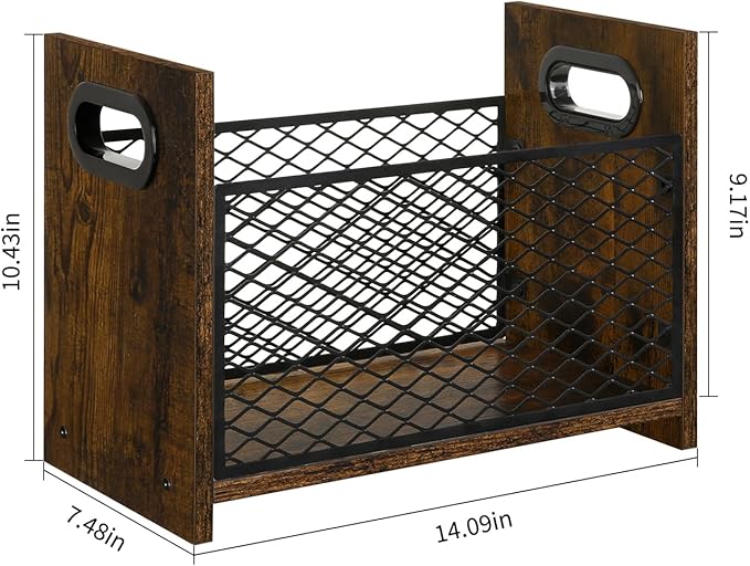 YINMIT Magazine Holder, Magazine Rack Floor, Magazine Storage Basket, File Holder Organizer, Folder Organizer for Magazines, Books, Newspapers, Tablets (Medium)