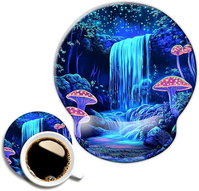 Ergonomic Mouse Pad with Wrist Support,Mouse Pad with Wrist Rest,Relieve Wrist Pain Mousepad Non-Slip Rubber Base,Mouse Pads for Desk,Computers,Laptop,Office,Home,Wonderland