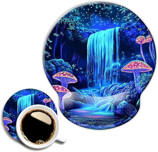 Ergonomic Mouse Pad with Wrist Support,Mouse Pad with Wrist Rest,Relieve Wrist Pain Mousepad Non-Slip Rubber Base,Mouse Pads for Desk,Computers,Laptop,Office,Home,Wonderland