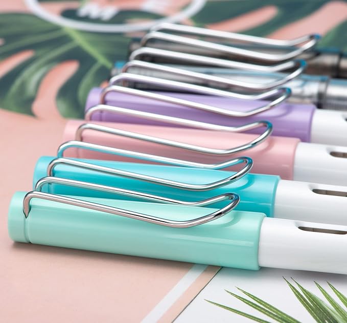 Lanxivi Calligraphy Fountain Pen Set, 6 Assorted Tip Sizes and Color for Art Drawing and Writing Signature