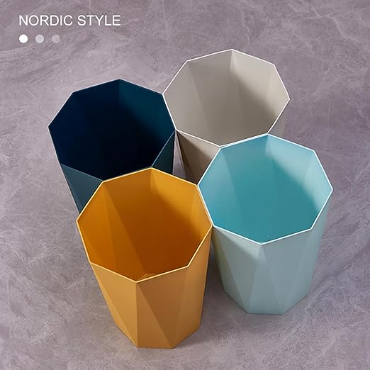 2 Pack Small Trash Can 1.8 Gallon Waste Basket Bathroom Garbage Bin for Dorms Toilets Bedrooms kitchends Offices,Black