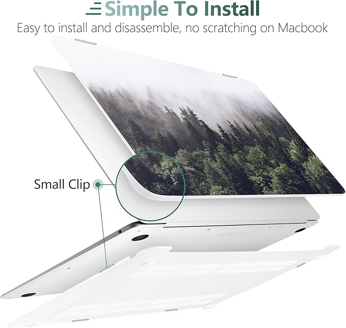 DONGKE Compatible with MacBook Air 13 inch Case 2021 2020 2019 2018 Release A2337 M1 A2179 A1932 with Retina Display & Touch ID, Plastic Hard Shell & Keyboard Cover - Forest