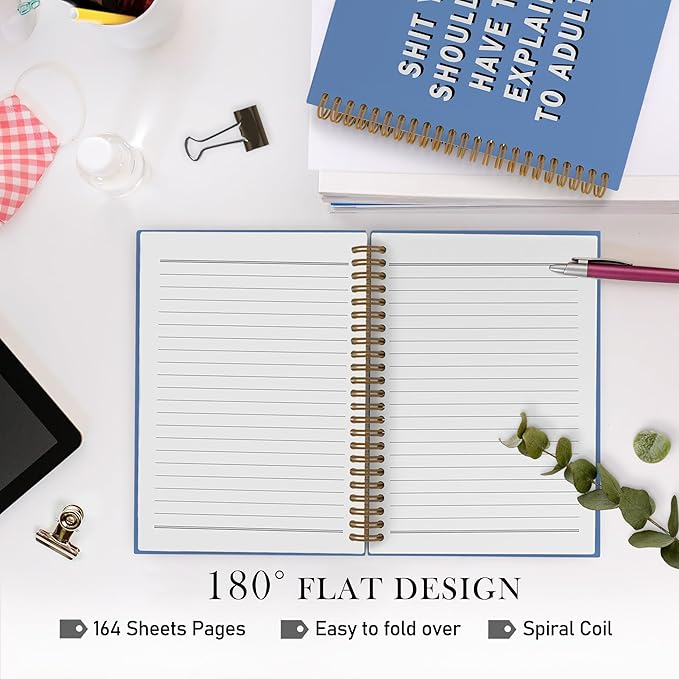 Funny Snarky Spiral Notebook, Funny Humor Journal Notebook for Coworkers, Blue Notebooks for School Work, Sarcastic Office Supplies Gifts for Women Men, Snarky Notebooks, 5.5x8.3 Inch