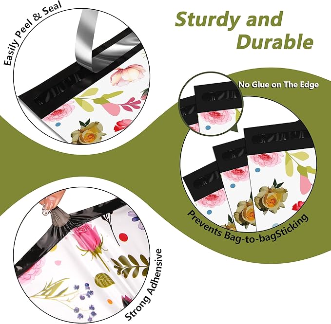 Poly Mailers 6x9 Inch 100 Pcs - Bud Printed Shipping Bags, 2.4mil Thickness, Waterproof and Tear Resistant Mailing Envelopes, Self-Sealing Packaging Bags for Small Business