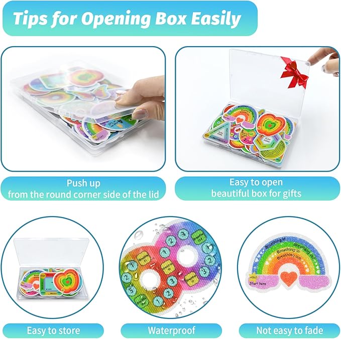 72 Pcs Sensory Strips Set – Anxiety Sticker Kit with Different Textures, 2 Textured Surface Tactile Stickers for Teens & Adults – Stress Relief Classroom Must Haves, Anxiety Relief Items