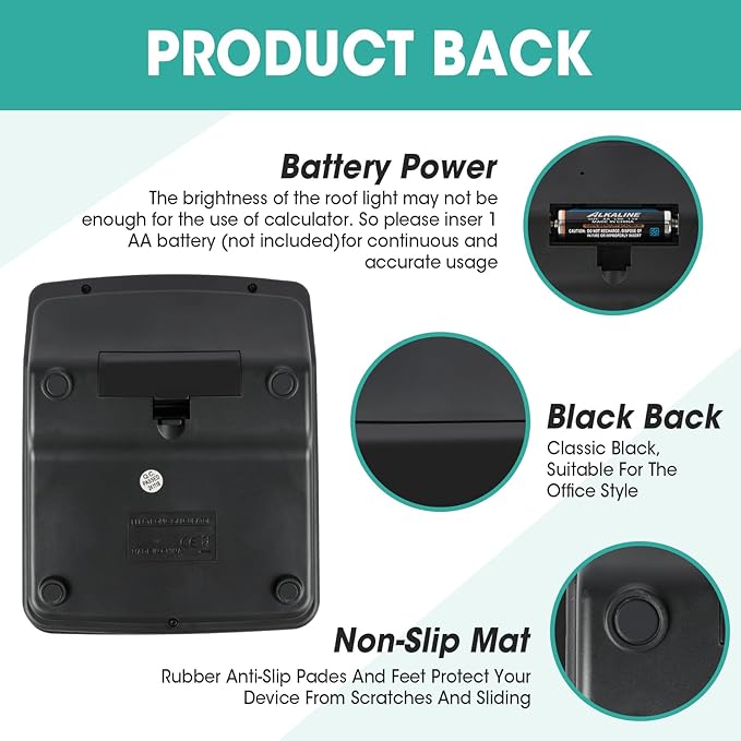 6 Pack Calculator Bulk, 12 Digits Calculators Desktop with Large LCD Display and Sensitive Butto, Solar and Battery Dual Power, Desk Calculator for Office, School, Home