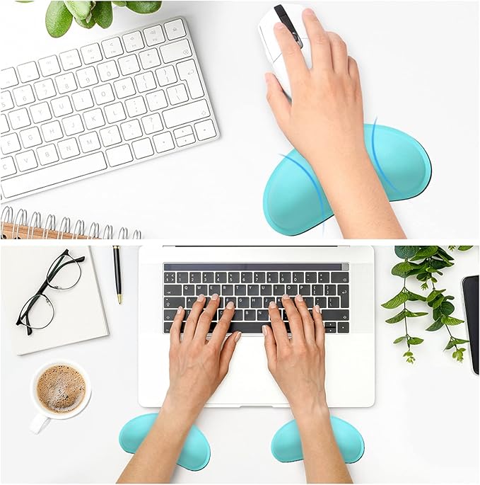 Dapesuom Mouse Wrist Rest, Ergonomic Memory Foam Mouse Wrist for Computer Desk Mats Support, PU Leather Hand Rest Pad Cushion for Gaming, Laptop, Men, Women, Pain Relief & Easy Typing, Green