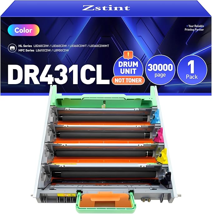 DR431CL Drum Unit Printer High Yield Replacement for Brother DR-431CL Imaging Drum Compatible with HL-L8360CDW MFC-L8900CDW MFC-L8690CDW HL-L8260CDW MFC-L8610CDW MFC-L8905CDW MFC-L9570CDW HL-L8360CDWT