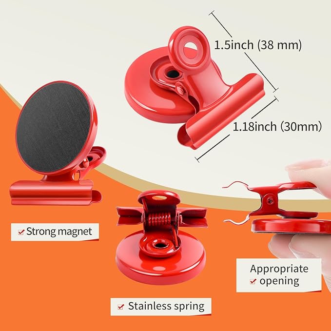 VNDUEEY 20 Pack Multicolored Magnetic Clips for Refrigerator Magnets Magnetic Clips for Fridge and Whiteboard Magnets for Home Office School