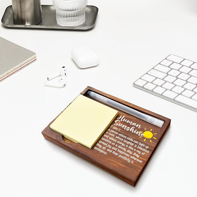Human Sunshine Sticky Note Holder, Thank You Appreciation Gifts for Women, Men, Friends, Coworker, Nurse, Employee, Inspirational Motivational Quote for Desk Self-Stick Note Pad Holders WPP26
