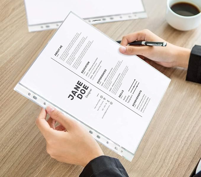 TYH Supplies 400 Pack Heavy Duty Clear Sheet Protectors for 3 Ring Binder | 8.5 x 11 Inch | Ultra Clear 11 Hole Plastic Page Protectors for Home, Office, and School | Top Loader Plastic Sleeves