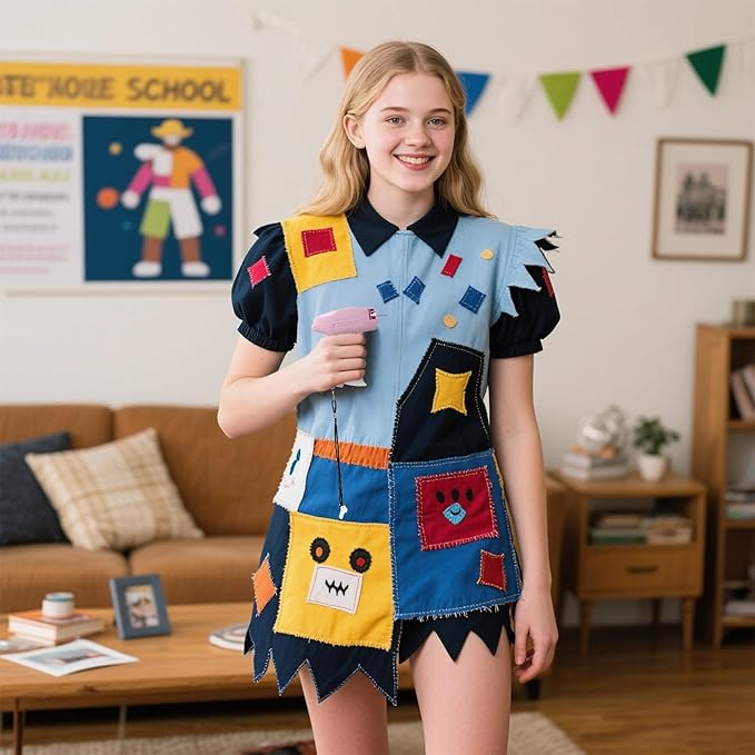 HOUSE DAY Stitchy Gun for Clothes, Fine Needle Stitch Gun Quick Clothing Fixer, Speedy Price Tagging Gun with 6 Fine Needles, 2200 Micro Thin Fasteners, 50 Buttons (Pink)