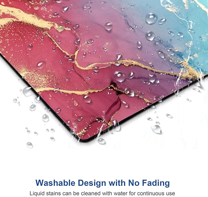 Mouse Pad, Cute Colorful Marble Mouse Pads with Design, Square Washable Cloth Personalized Mouse Mat, Gaming Office Home Non-Slip Rubber Base Computer Mousepad