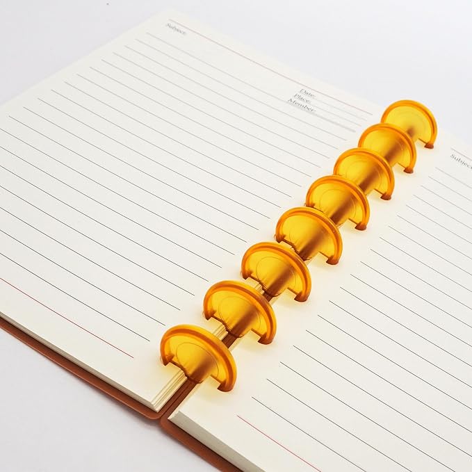 100pcs Discbound Notebook Discs DIY Planner Accessories fits for Tul,Levenger,Arc,Happy Planner,Talia(Transparent Orange,0.94inch/24mm)