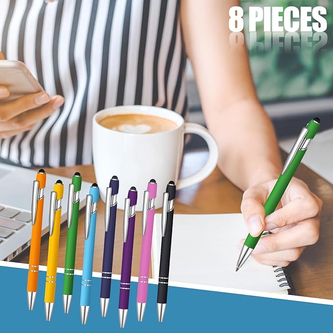 36 Pcs Blue Ink Ballpoint Pen with Stylus 2 in 1 Ballpoint Pen for Touch Screens School Office Coworkers (Multicolor)