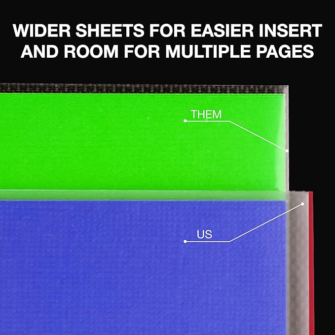 Samsill Color Edge Sheet Protectors 8.5 x 11 Inch, Page Protectors for 3 Ring Binder, Standard Weight, Clear Sheet Protector, Letter Size, Top Loading, Acid Free, 100 Pack