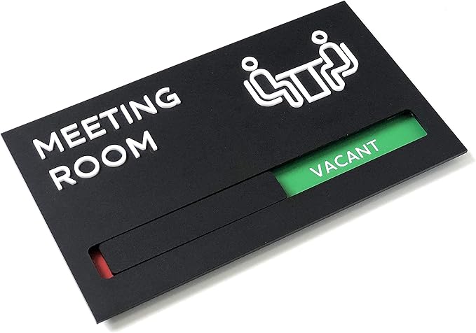 Kubik Letters Premium Meeting Room Sign - Do Not Disturb Sign - Meeting in Progress Door Sign - Office Sign - Sign Out - Office Door Sign - Door Signs for Office - Occupied Sign - Do Not Disturb Door Sign