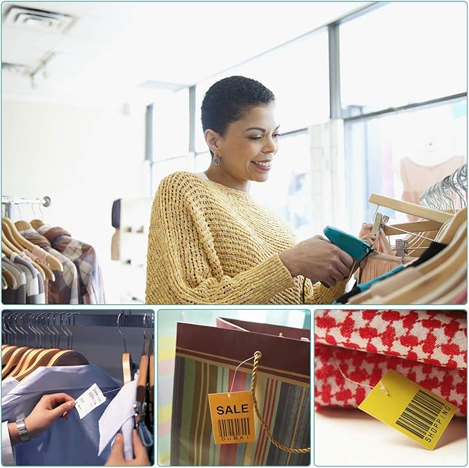 Price Tagging Gun for Clothing,(Not Stitch Gun) Standard Retail Price Tag Attacher Gun for Clothes with 6 Needles & 1000pcs 2" Barbs Fasteners for Store