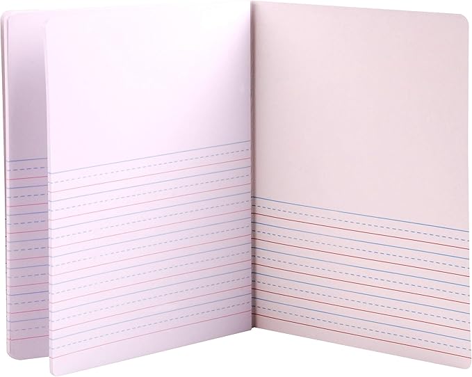 Mintra Primary Composition Notebook, 24 units 6-4 Pack, Blue Cover, 80 Sheets, 7.5in x 9.75in, 1/2 Sheet, Ruled with Drawing Area, Flexible Hardcover Journal, Grades K-2, School & Home Use