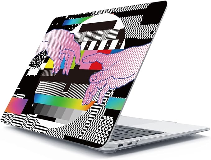 Compatible with MacBook Air 13 inch Case 2022 2021 2020-2018 Release M1 A2337 A2179 A1932 with Touch ID, Hard Print Case + Keyboard Skin + Webcam Cover + Screen Protector, Creative Finger