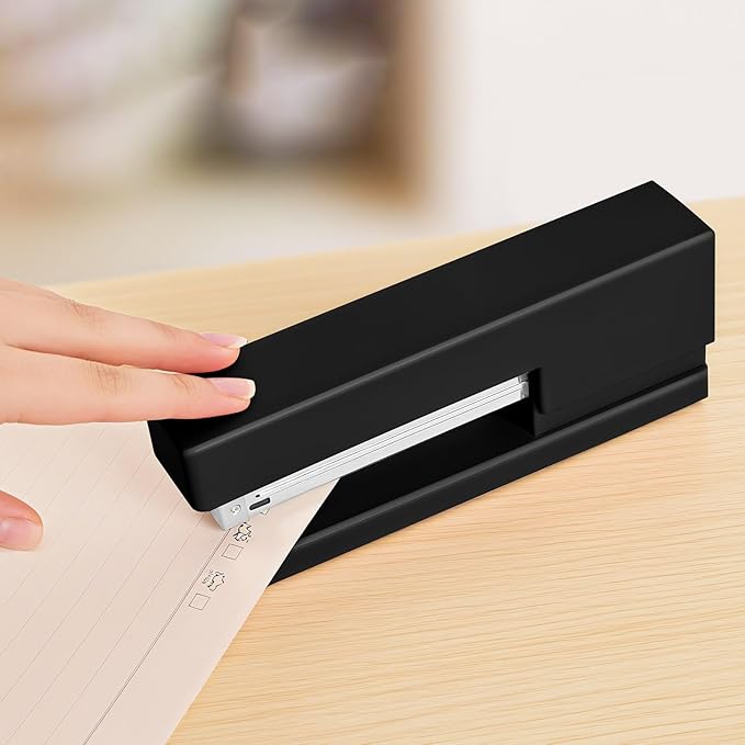 Office Desktop Stapler - 25 Sheet Capacity with 830 Staples and Staple Remover,Staplers for Desk,Non-Slip for School, Home, Black