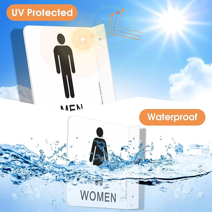 Faittoo Restroom Sign, Bathroom Signs, 2 Pack 6 x 6 Inches Acrylic Sign, for Office or Business Bathroom and Toilet Door or Wall Decor, Indoor Outdoor Use (Men and women Set)