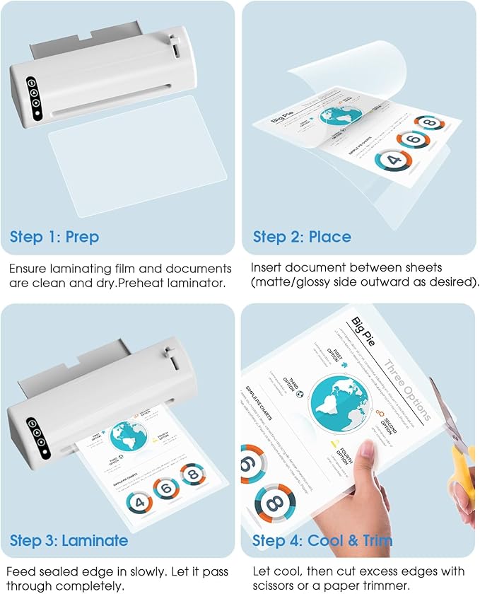 KTRIO Laminating Sheets 5 Mil, Hold 8.5 x 11 inches Sheet, 300 Pack, Clear Thermal Laminate Pouches for Laminator, 9 x 11.5 inches Lamination Sheets for School, Home & Office