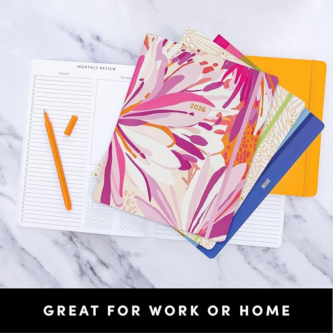 PAPERAGE 2026 Monthly Planner, 12 Months (January 2026 - December 2026), 8 in x 10 in, 2026 Planner with Large Monthly Spreads & Calendar Views, Note Pages, To Do Lists & Trackers, – Cherry Blossom