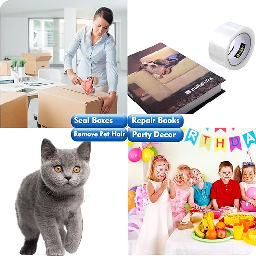 Clear Packing Tape Heavy Duty Refill Rolls Sealing Great for Packing Box Shipping and Moving Supplies Packaging 12 Rolls 1.88" x 65 Yards 3" Core 2.7 Mil Thick Adhesive