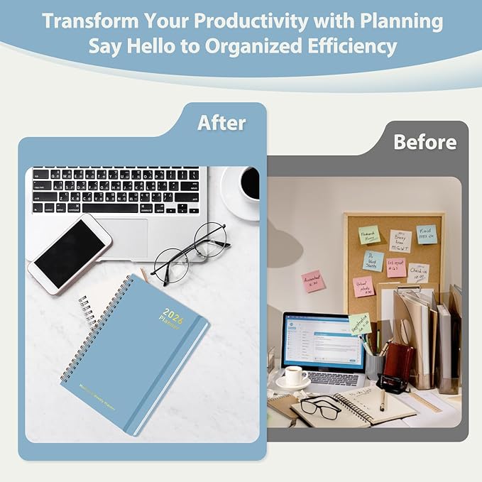 2026 Planner, Weekly and Monthly Calendar Academic Planner, Jan 2026 - Dec 2026, Planning Agenda Book for Desk Accessories and School Supplies - A5 (6.3'' x 8.5'')