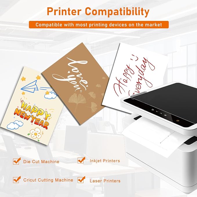 100 Sheets White Cardstock 8.5 x 11 Printer Paper, 92lb Heavyweight Crafting Paper Card Stock for Wedding, School, Memus, Making Cards, Business Cards, Invitations, Certificate